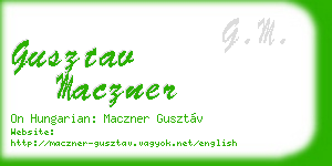 gusztav maczner business card